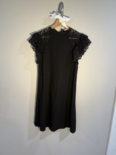 Black Knee Length Zara Dress With Short Sleeves Size M