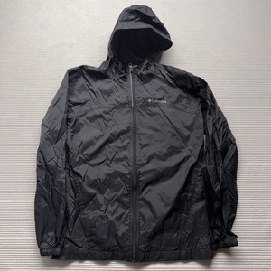 Columbia Jacket youth Large Black Hooded Full Zip Lightweight Windbreaker