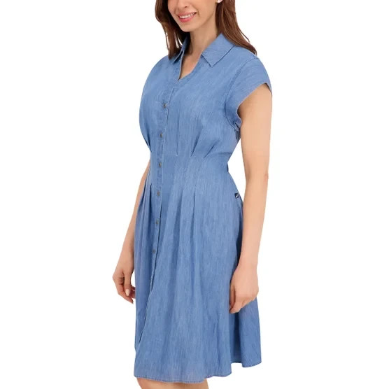 Nautica Jeans Women's Pintuck Dress, Light Blue, Size: Small, New