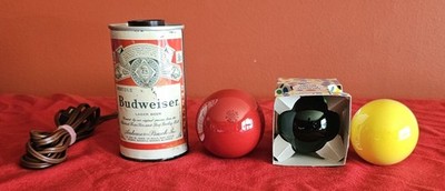 Vintage 1970s Budweiser Beer Can Accent Lamp Bar Light Works Colored Bulbs MCM 