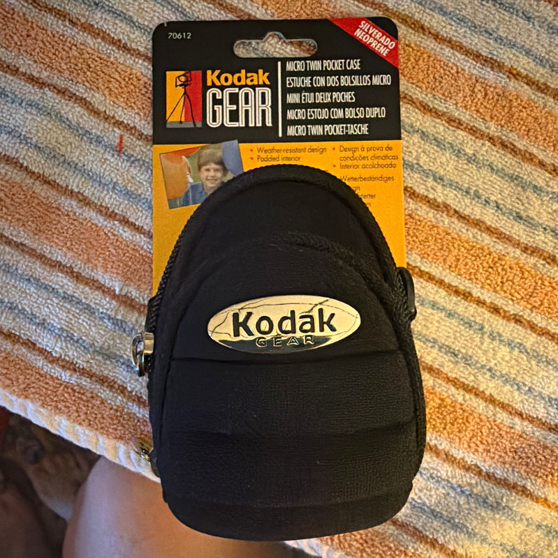 Kodak Gear Micro Twin Pocket Compact Camera Case Pouch Black Nylon 70612