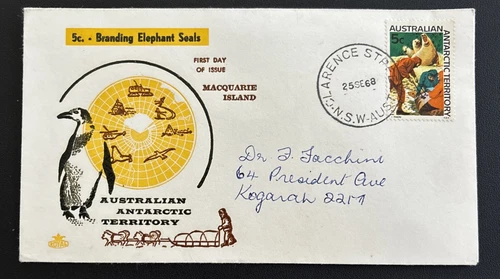 Australia FDC Royal 1968 5c Branding Elephant Seals