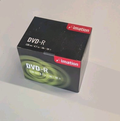 10 Stück Imation DVD-R 4,7 GB 120min 1-16x Speed DVD - R Rohling Neu  Jewelcase