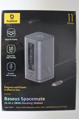 Baseus Docking Station, Spacemate(Win) 11 in 1, Triple Display, 4K HDMI