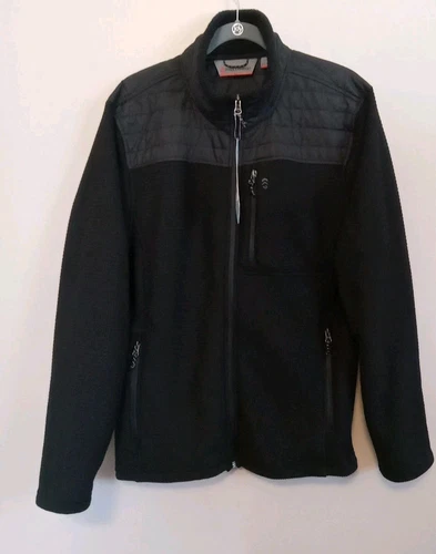 VETEMENTS Giacca leggera Free Country uomo Jet nera griglia pile taglia large