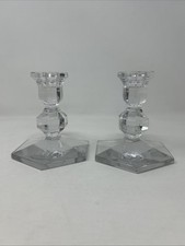 Val Saint Lambert 5  Crystal Candlesticks Set...