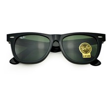 Ray-Ban Sunglasses RB2140 Original Wayfarer Black Frame Green Lens 54mm Unisex
