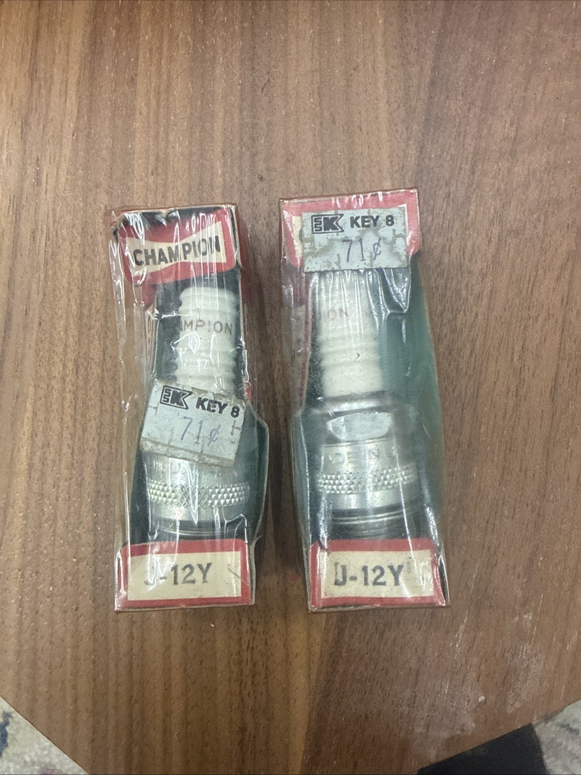 2 NOS Vintage Champion Spark Plugs Made In USA J-12Y