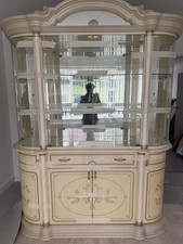 Italian Display Cabinet with Glass Doors and LED Lights