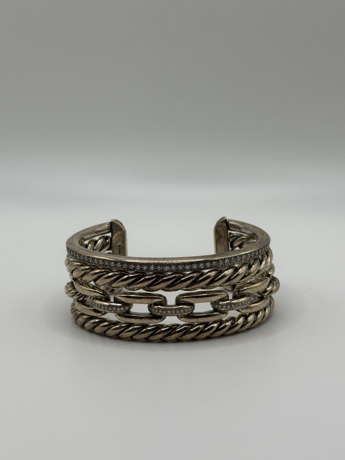 Authentic David Yurman Multi-Row Cable Diamond Br… - image 1