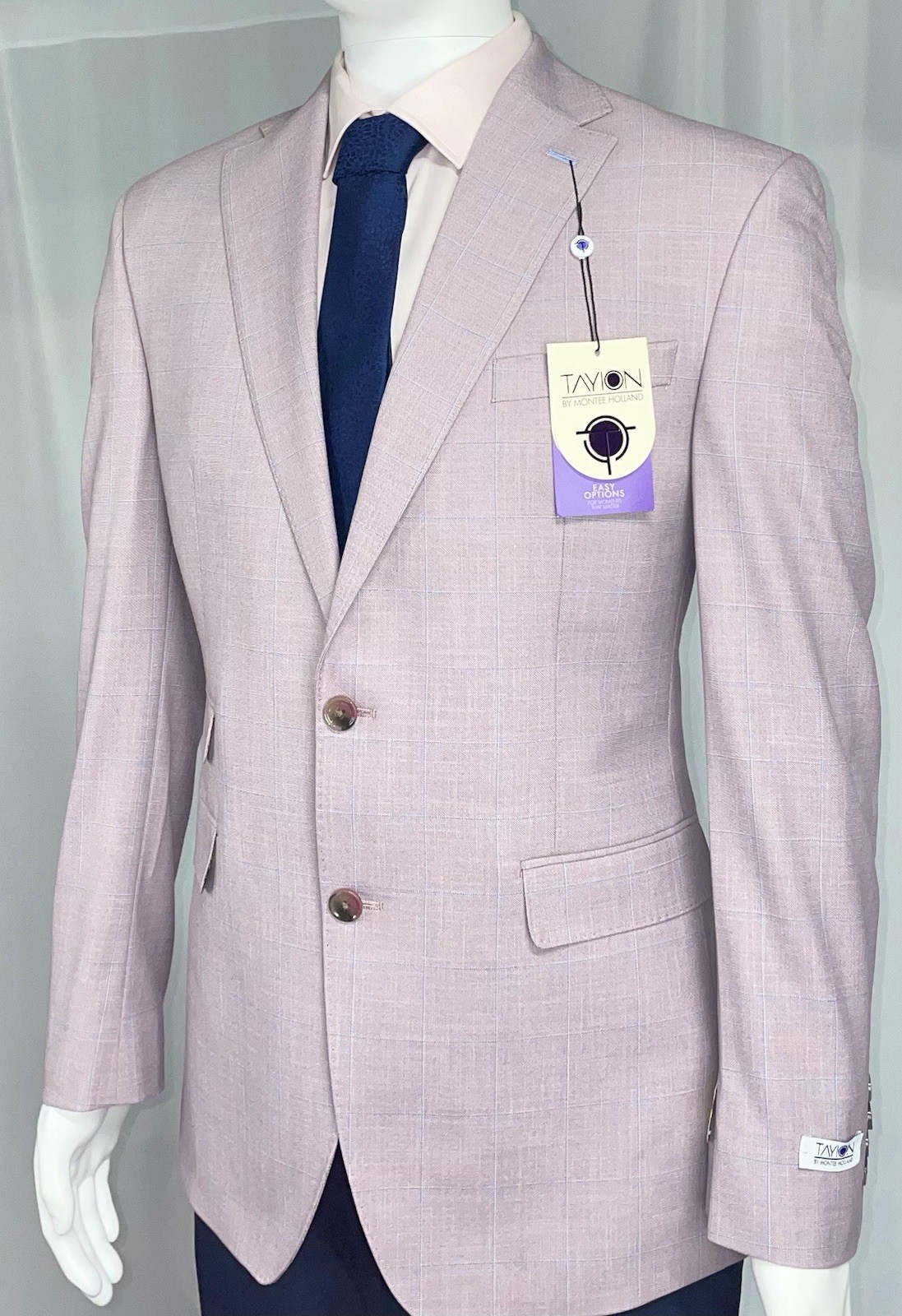 Giacca blazer Tayion 44R regular fit rosa e blu foto 3