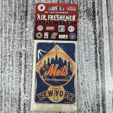 New York METS Baseball Air Freshener Sealed in Package 1995 Tag Express
