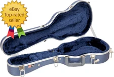 , 0-String CRA800 Ukulele, Super Lightweight ABS Molded Hard Case (Tenor, Blue),