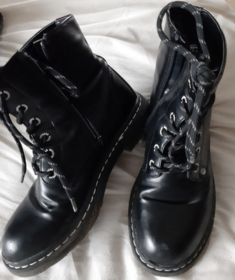 Stiefelette von Dockers, schwarz, zum Schnüren und mit Reißverschluss, Gr. 37