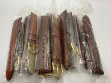 LIZARD STRAP 20MM LOT OF 10 WRIST WATCH STRAPS HONEY NEW WHOLESALE LOT (45)