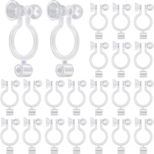50Pcs Resin Invisible Clip-On Earring Converters Components Clear Plastic Earrin
