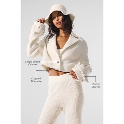 Alo Yoga Wool Cropped Metro Trench Ivory M | eBay