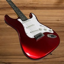 ST Electric Guitar Metallic Red Color Scalloped Rosewood Fretboard Big Head