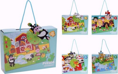 Kinder Pädagogisches Puzzle Set Alter 4+, 4 gemischte Tiere & Freund Thema Design