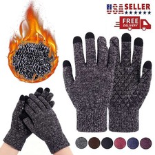 Men Women Winter Snow Insulated Glove Touchscreen Warm Thick Knit Thermal Gloves