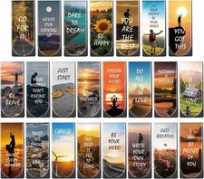 Magnetic Bookmarks, 46PCS Inspirational Slogan Nature Scenery Pattern Bookmar...