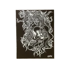 Nameless Creature Painting On Black Canvas By 80Drak  , 16 X 20” (Not A Print)