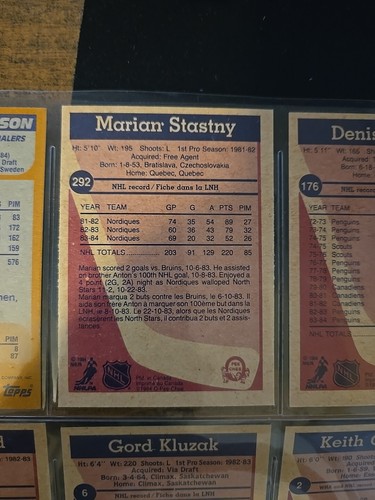 1984 O-Pee-Chee OPC NHL Marian Stastny #292 Nordiques - Picture 2 of 2