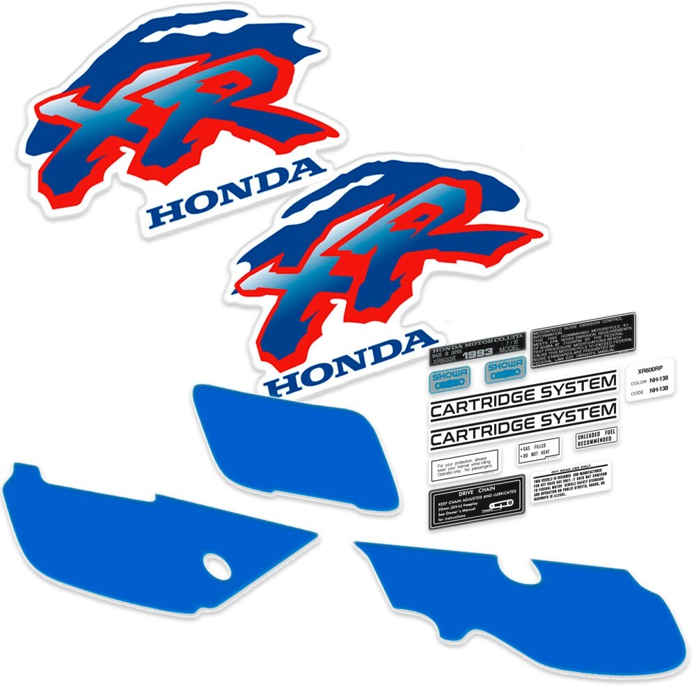 Honda XR600R XR 600 Decal Kit Vinyl Glossy Blue Side Adhesive Kit