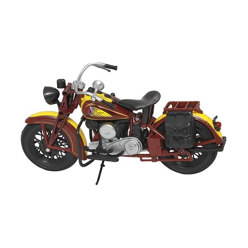 New Ray 1:12 Scale Indian Sport Scout 1934 Bike Model Toy Brick Red & Yellow - Image 2 of 2