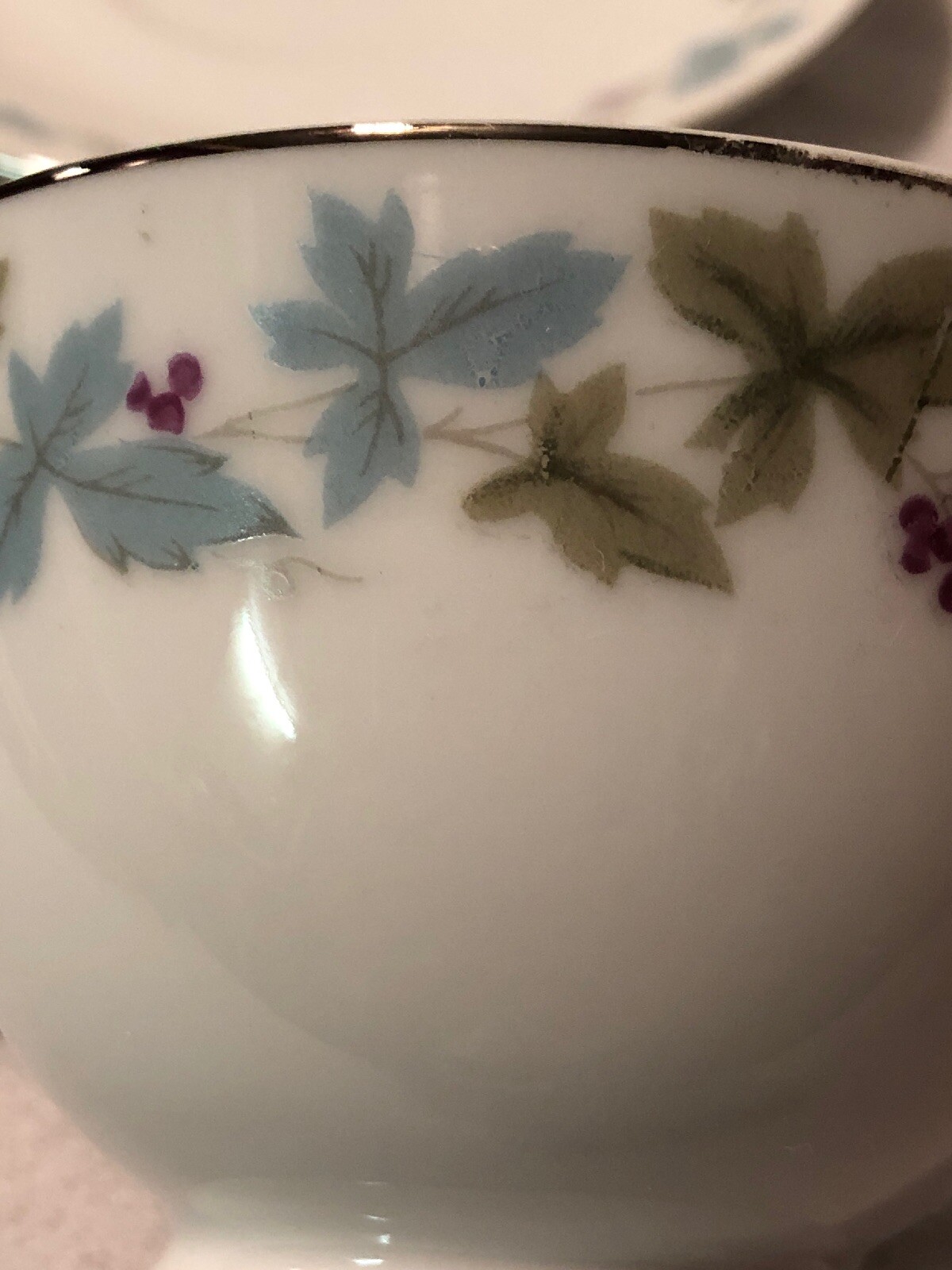 VINTAGE by Fine China of Japan 6701 SET OF 2 Footed CUPS & SAUCERS