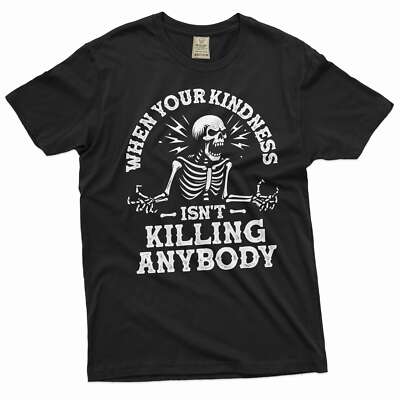 Men's funny killing with kindness T-shirt Halloween party funny unisex shirt