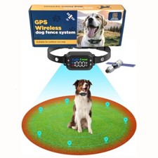 NEW IN BOX- GPS WIRELESS Dog FENCE SYSTEM Circular Boundary, Rechargeable Collar