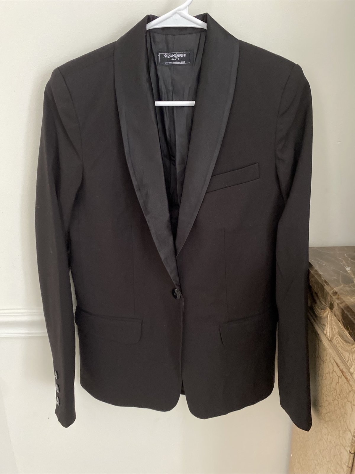 Uniforme blazer nero Yves Saint Laurent Made in Italy da donna taglia 34 nuova