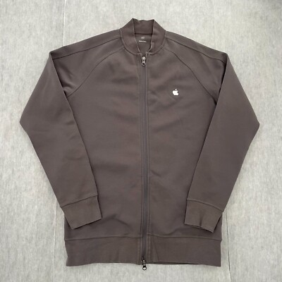 Apple Employee Jacket Adult Medium Gray Full Zip Store Uniform
