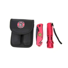 Firefighter Knife-Flashlight Combo with Nylon Case - FINAL CLOSEOUT PRICING