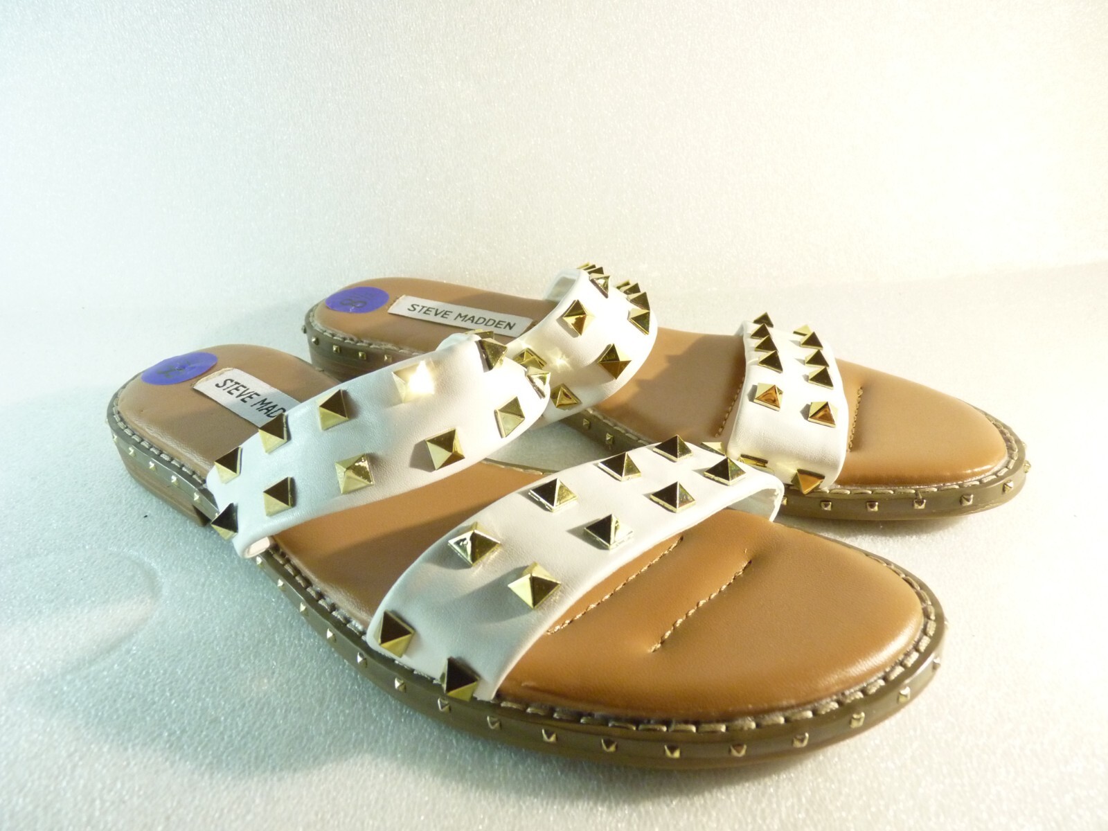 Steve Madden Women Shoes sandals White Studded Wedge Slide SIze 8.5 SKU  10377 | eBay