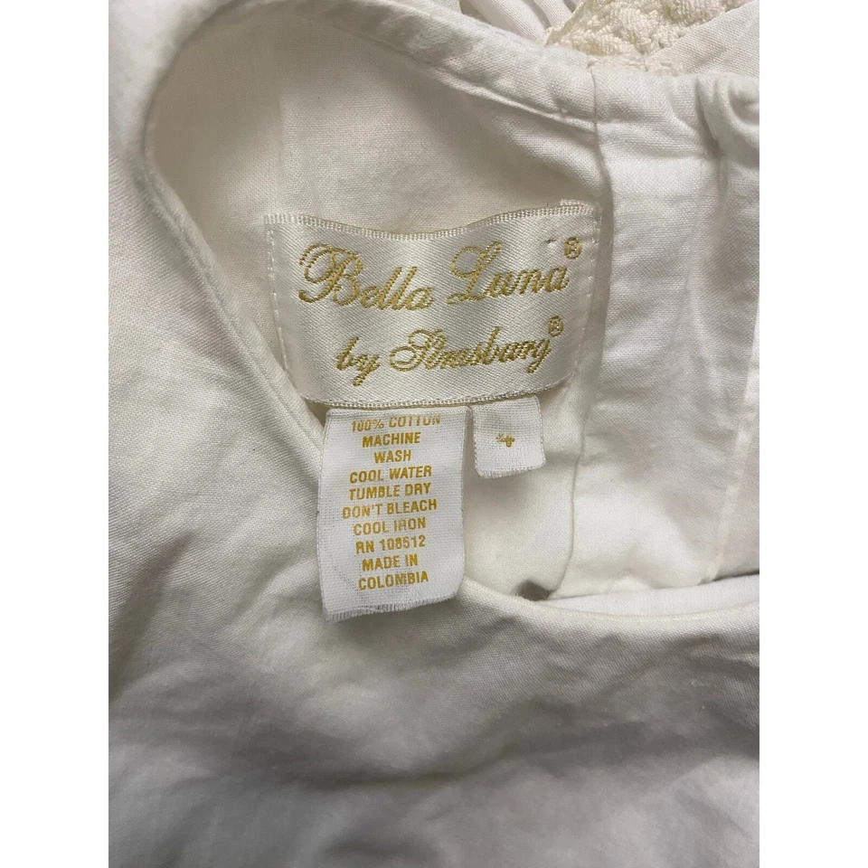 Bella Luna by Strasburg Vintage Girls Dress Size 4 White Lace Cottagecore - Image 2 of 4