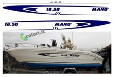 2 adesivi in vinile per imbarcazione nautica barca MANO' 18.50 DX + SX