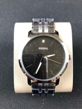 Brand New Authentic Fossil Lux Luther Smoke Men's Black Watch BQ2419 