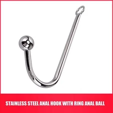 Stainless Steel Ball Butt Plug Anal Hook Metal Slave Bondage Sex Toys Women MeGK