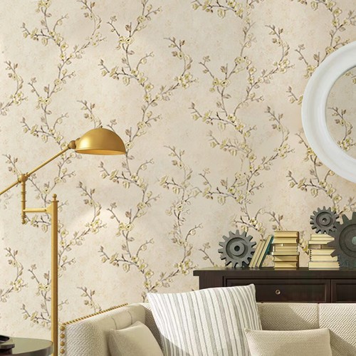 3D Embossed Non-Woven Wallpaper Bedroom Living Room Flower Decor Wall Paper - Picture 2 of 12