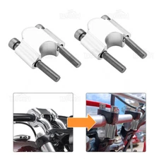 MOFUN Silver Handlebar 7/8'' 30mm Riser Kit For Universal Motorcycle  Dirt Bike
