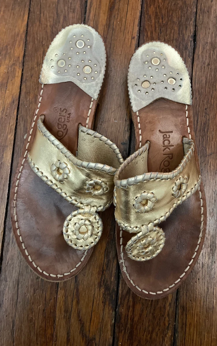 Jack Rogers Size 6 Gold Sandals eBay