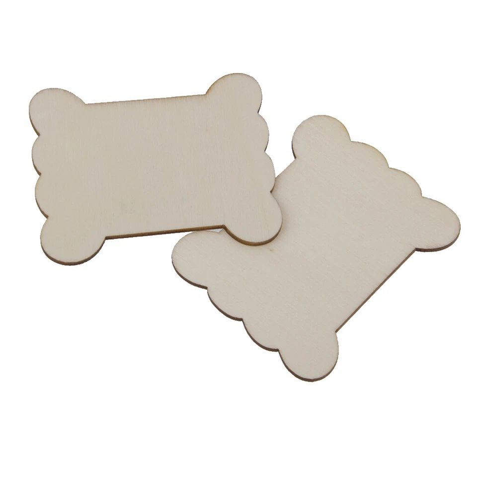 20Pcs Wooden Blank Thread Ribbon Twine Reel Organizer Flat - Image 3 of 4