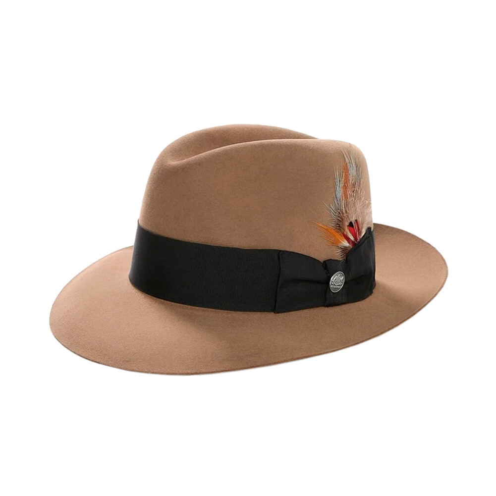 帽子 Stetson Felt Fedora Brown 58cm Soft-Felt-Fedora-Hat-by-