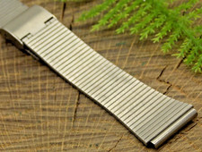 NOS Vintage Watch Band Sliding Clasp Stainless Steel 18mm Men's Bracelet