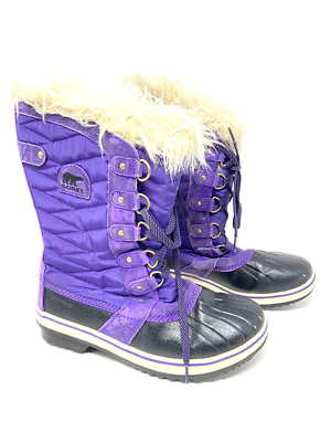 Sorel Women Boots Tofino Waterproof Purple Quilted NY2642-512 Size US  EUR38
