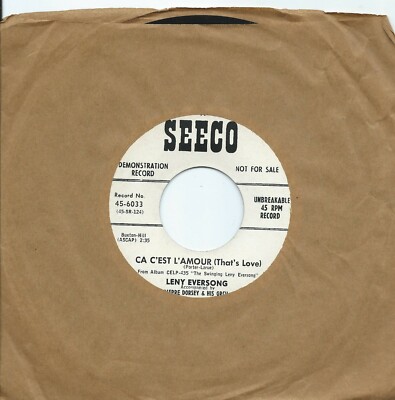 Leny Eversong:Ca C'est L'amour (That's love)/I want to be happy:US Seeco:DJ