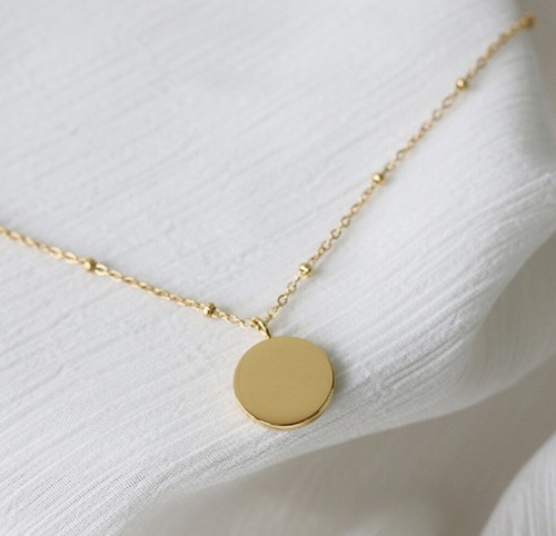 Women Girl Titanium Stainless Steel CZ Evil Eye Gold Coin Chain Necklace 16-18" - 第 9/11 張圖片