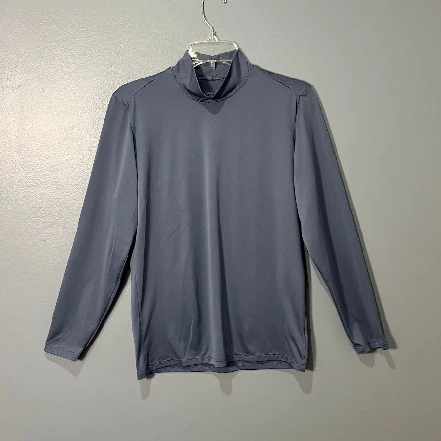 Patagonia Capilene Mock Neck Shirt Mens Small Blue Gray Polyester Base Layer Top